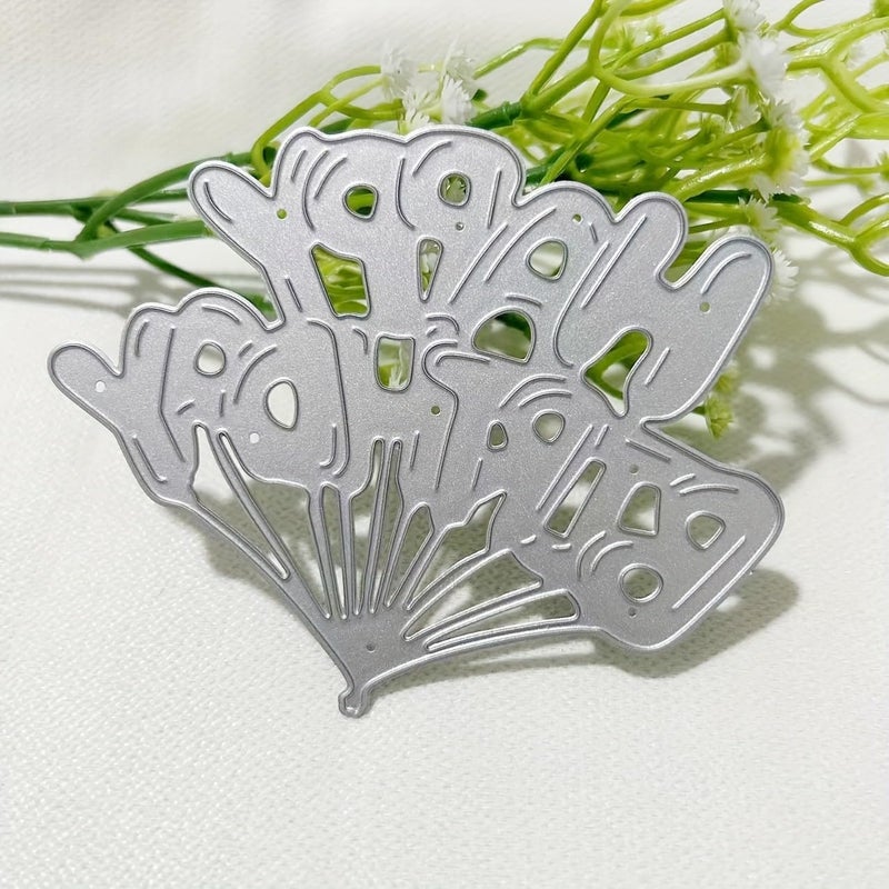 Lapoo Flowers Metal Cutting Die for Scrapbooking - Durable, Cut Stencils for DIY Scrapbook Photo Album Decorative Paper Card, Card Making Supplies, Embossing (Happy Birthday 3.7 x 3.1 in) - Image 2